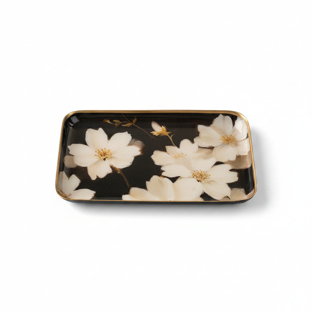 Midnight Cosmos Decorative Enameled Tray S