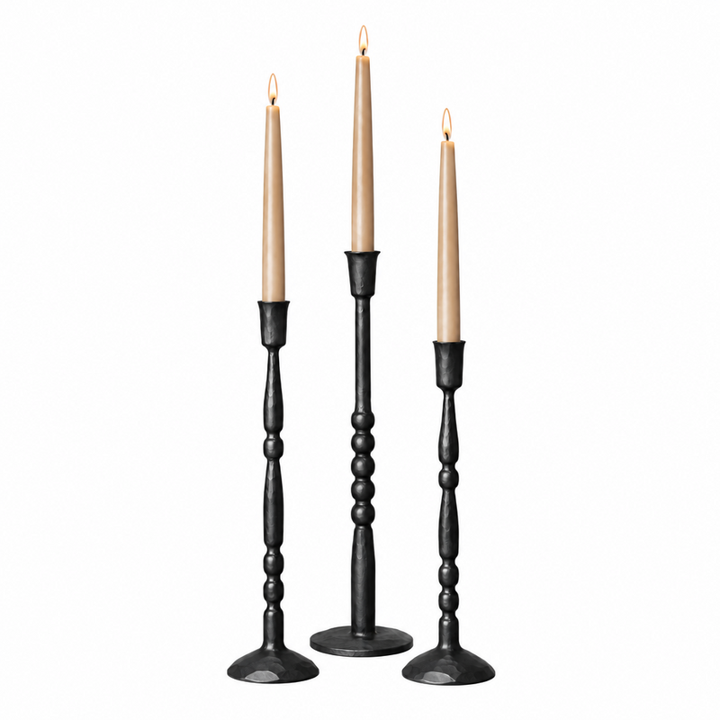 Nova Forged Candlesticks, Black, 3 sizes
