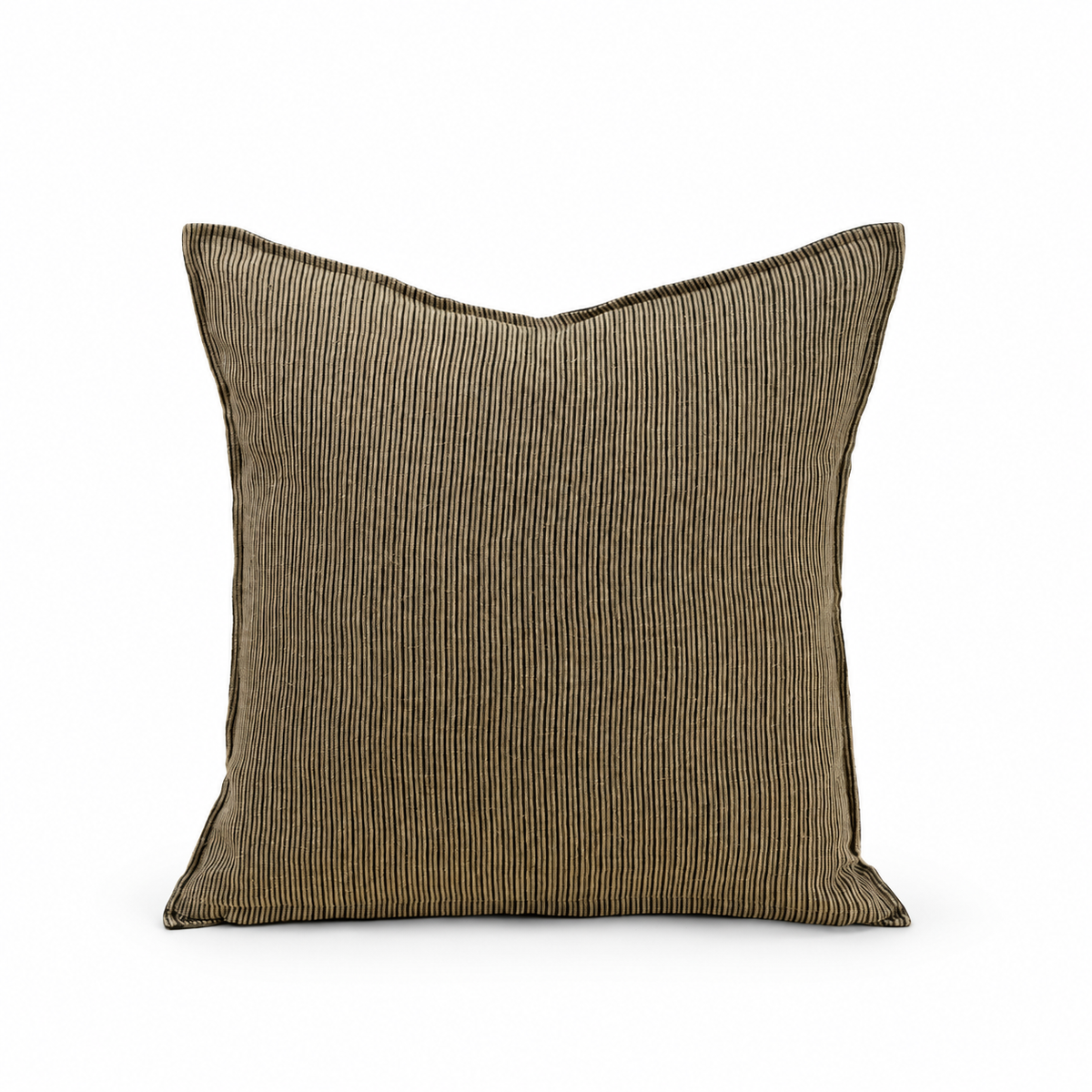 Sage Stripe Double-Sided Linen Pillow, 20×20