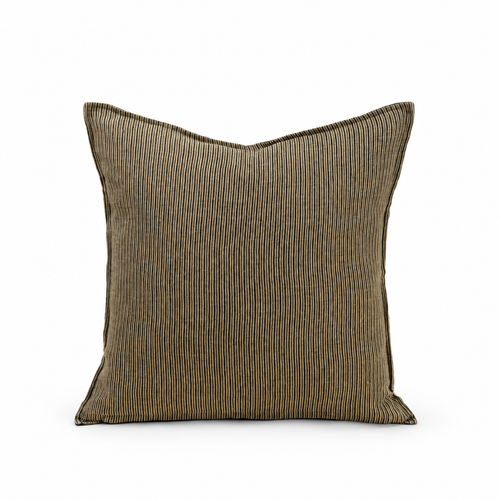 Sage Stripe Double-Sided Linen Pillow, 20×20
