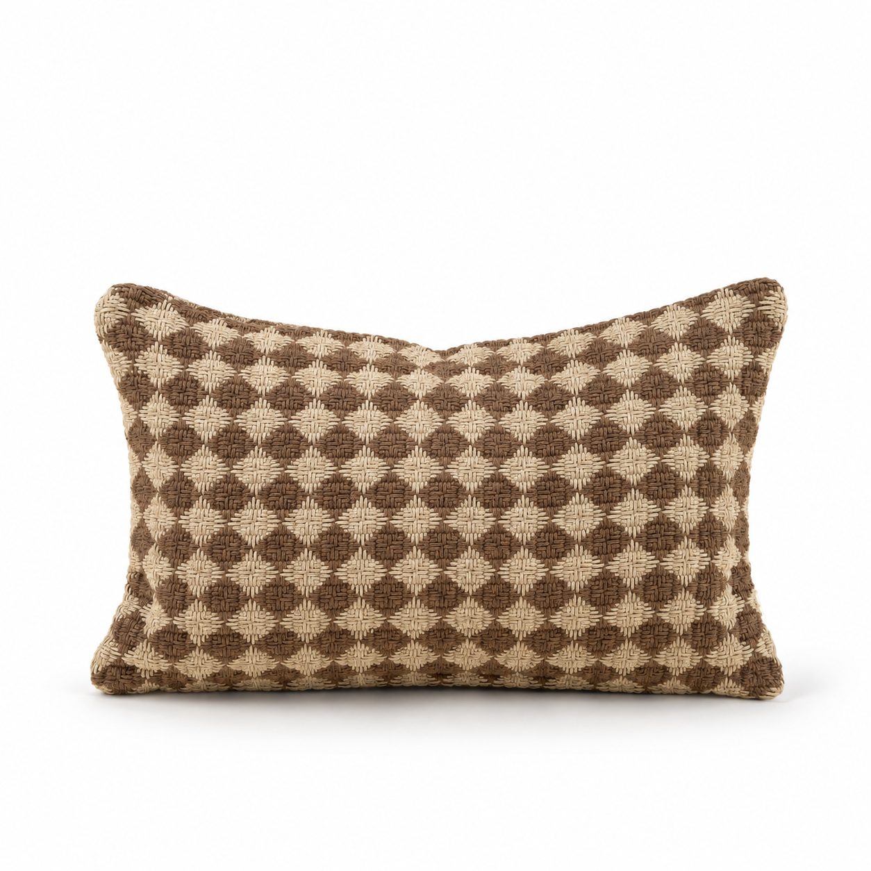 Check Weave Pillow, Green 21x12