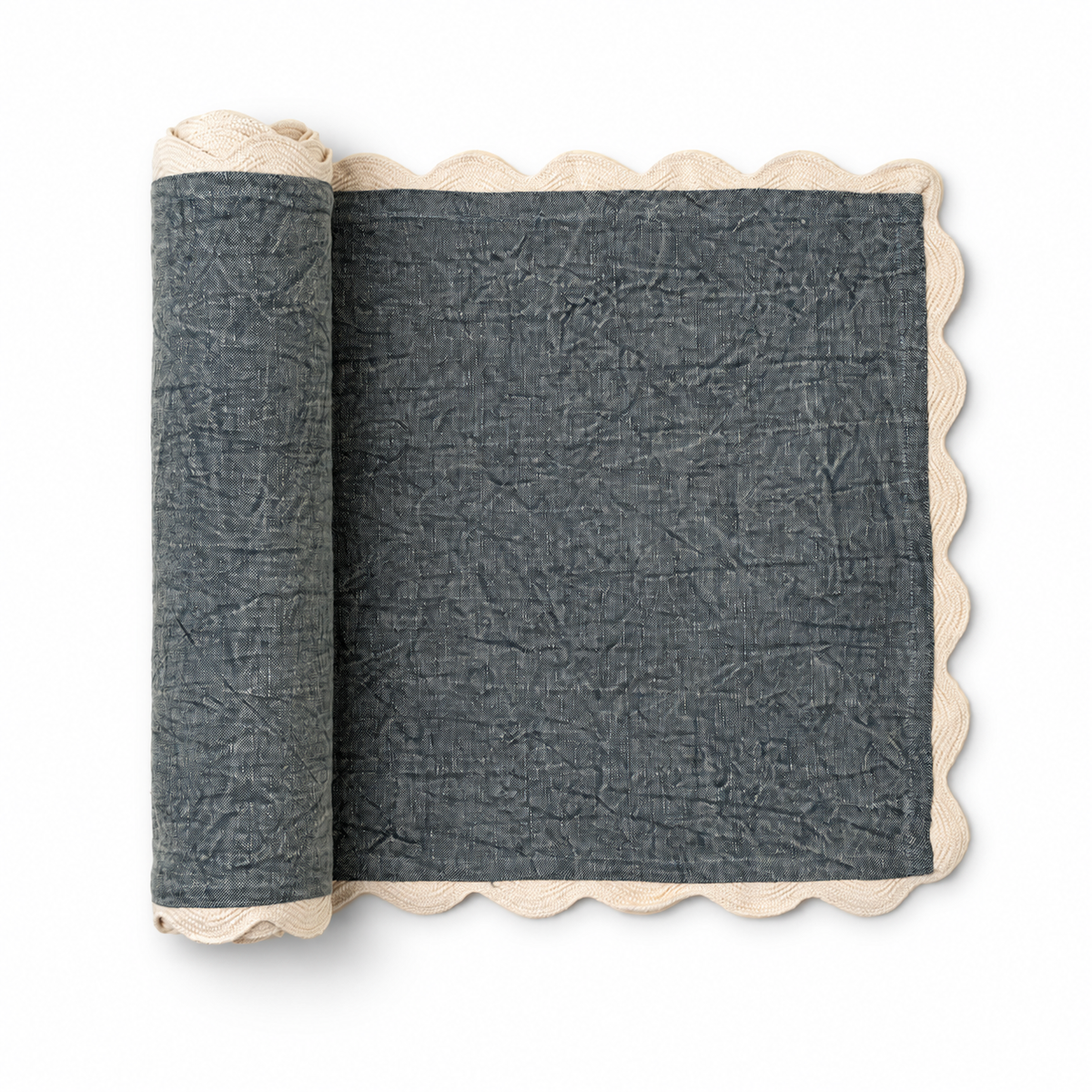 Harbour Blue Rick Rack Table Runner, 108”
